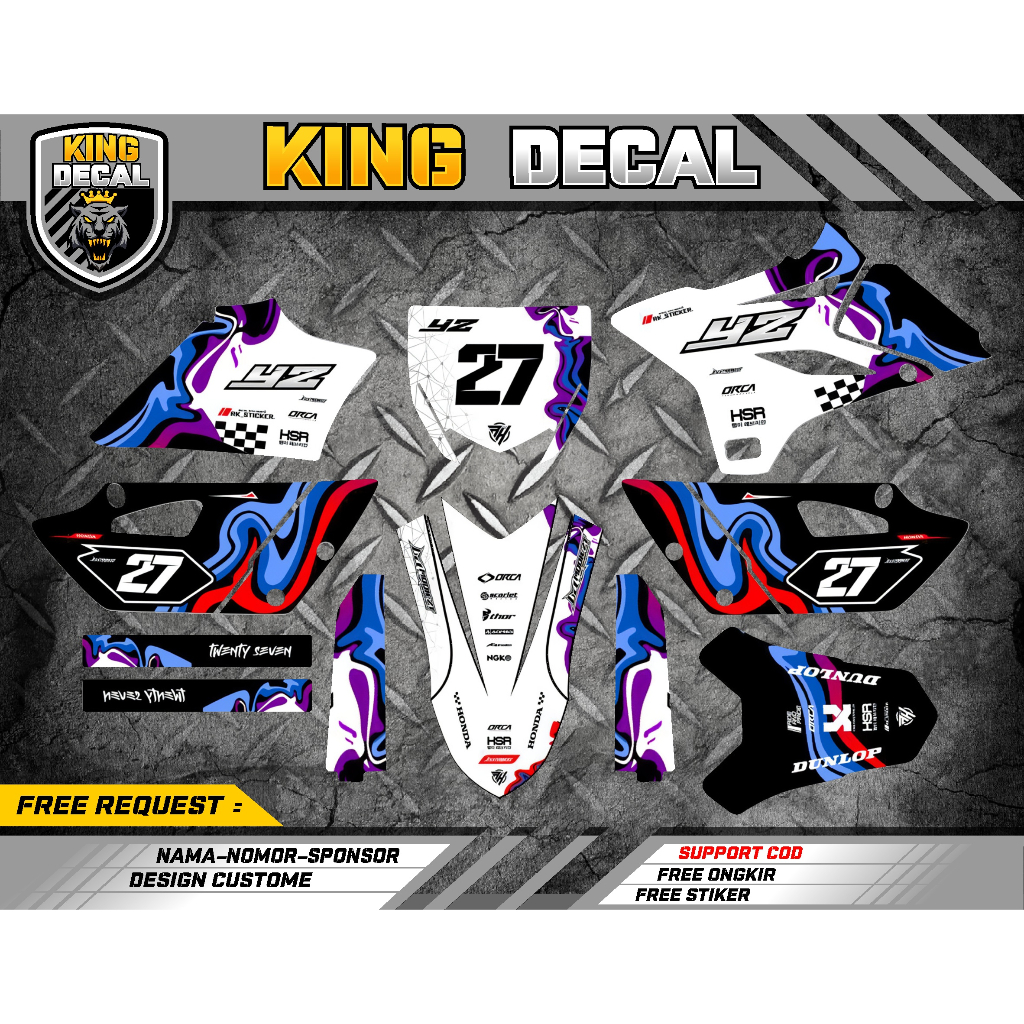 DECAL STICKER YZ 85 NEW FULL BODY / DECAL YZ 85 / DECAL STIKER VARIASI YZ 85 / STICKER YZ STRIPING Y