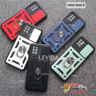 Infinix Note 8 Infinix Smart 5 Infinix Smart 6 Case Robot Slide Kamera Protect + Ringstand Infinix N