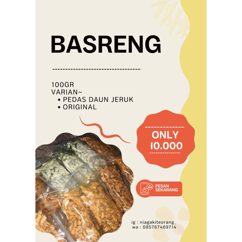 

Basreng Pedas daun Jeruk & original 100gr