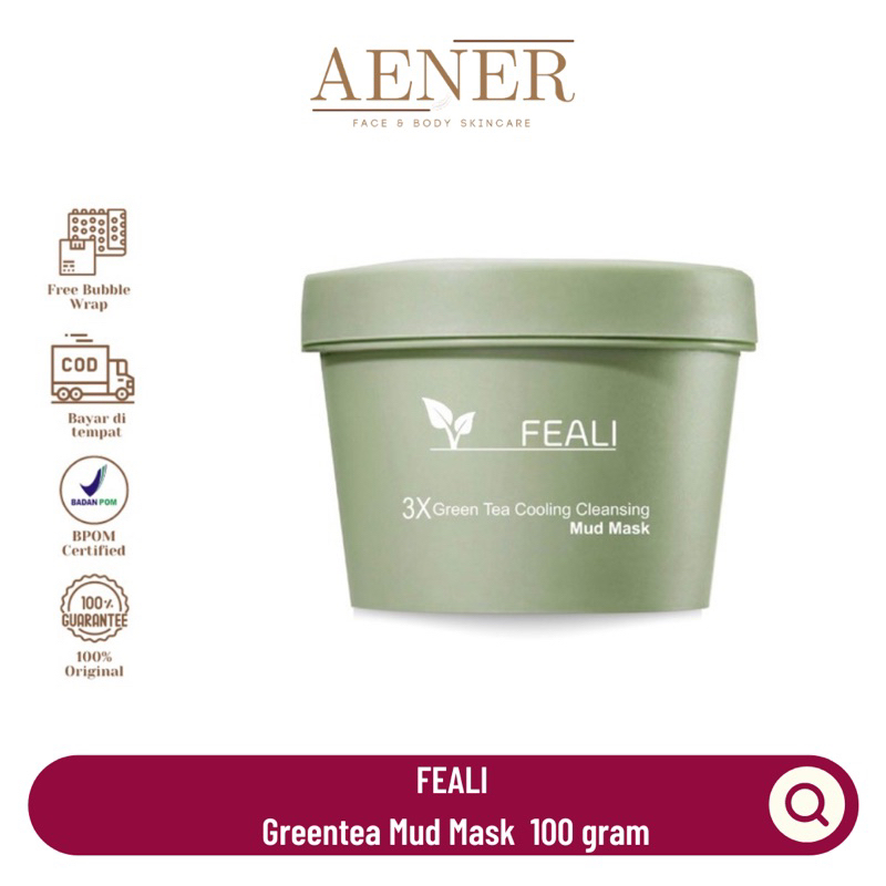 FEALI GREENTEA CLAY MASK 100 GRAM | FEALI GREENTEA MUD MASK | FEALI GREENTEA MASKER WAJAH | FEALI GR