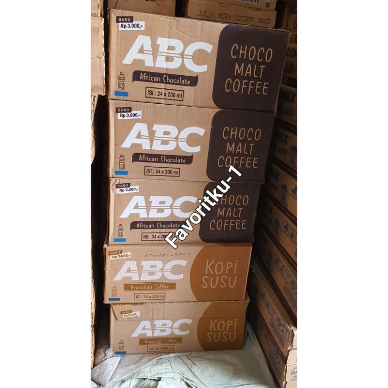 

ABC Choco Malt Coffee atau Kopi Susu 200 ml. 1 Dos Isi 24 Botol. OJOL ONLY