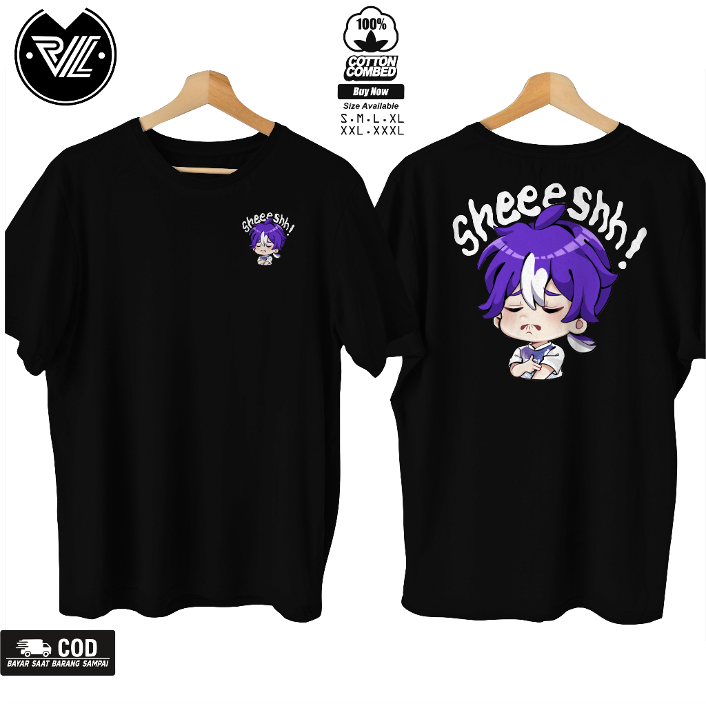 Tshirt Baju Kaos Stiker emote SHEEESH  ECHO SHSSH MOBILE LEGENDS ML / Kaos Gamers / Kaos Game / Kaos