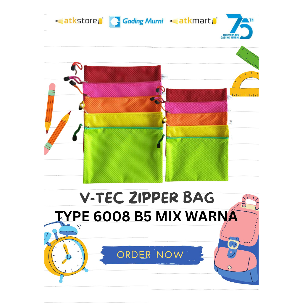 

V tec zipper bag folder map 6008 B5 B4 A6 A5 A4 - Zipper Lock / Zipper Storage Bag / Travel Pouch Serbaguna / Zipper Pouch Traveling / Tempat Penyimpanan Travel Serbaguna