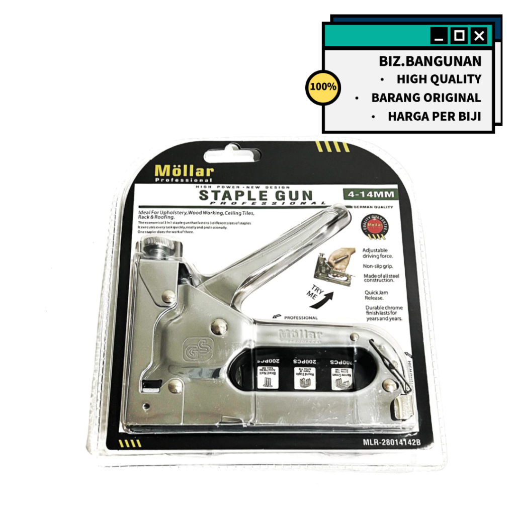

STAPLE GUN MOLLAR 3 IN 1 - STAPLES STAPLER TEMBAK HEAVY DUTY