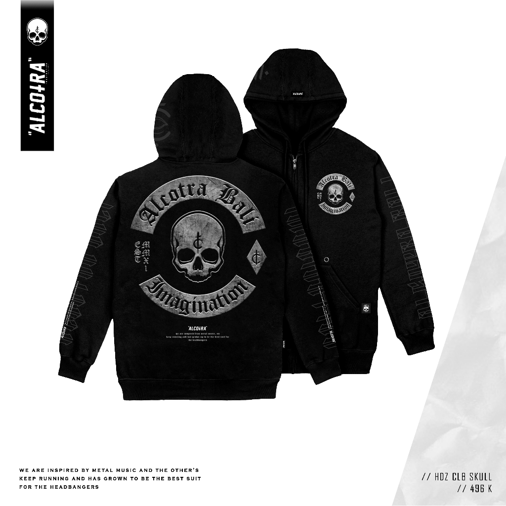 HDZ CLB SKULL // HOODIE ZIPPER CLB SKULL // JAKET HOODIE CLB SKULL ALCOTRA