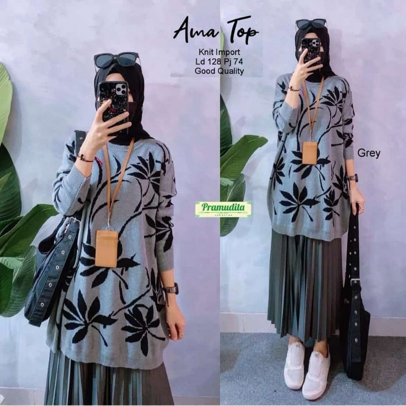 AMA TOP TUNIK RAJUT IMPORT ori
