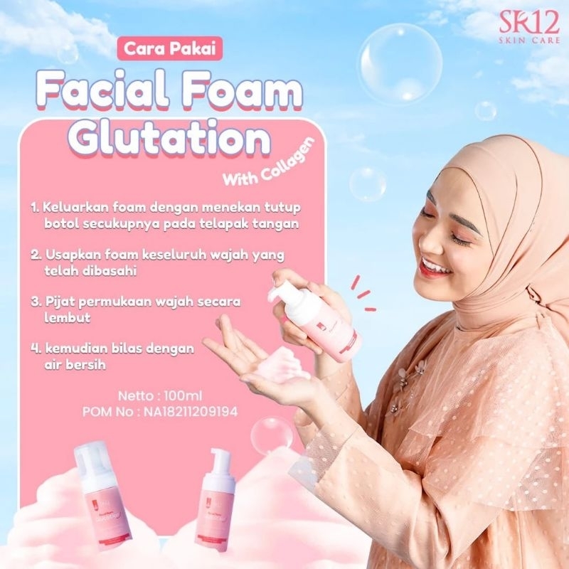 Facial foam Glutation Sr12 / Cuci Muka Glutation