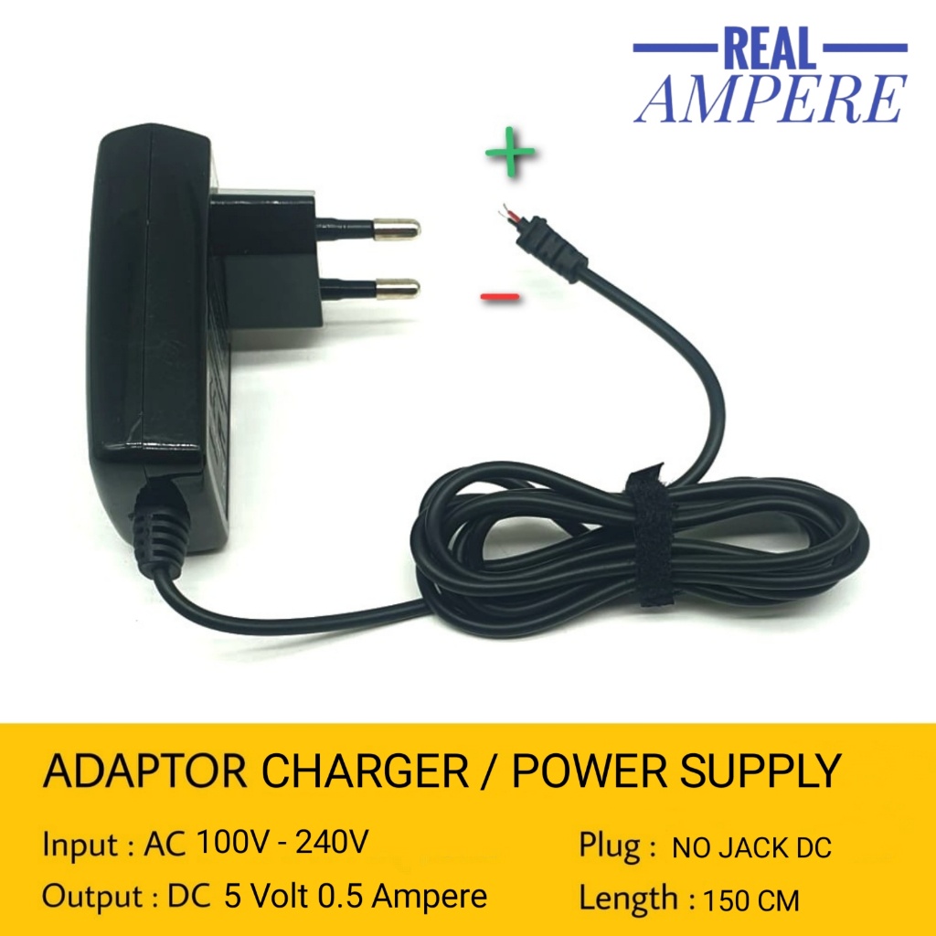 Adaptor Charger Power Supply 5V 0.5A 5 volt 0.5 ampere Real Ampere Original