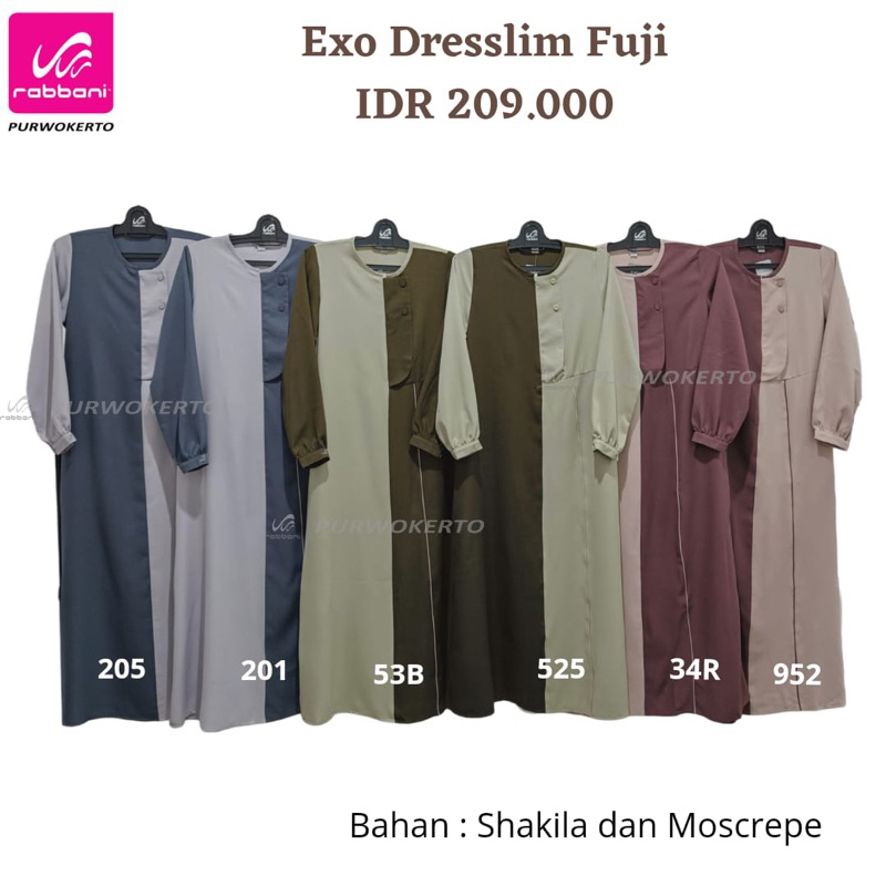 exo dresslim fuji - gamis kombinasi - gamis rabbani - dresslim rabbani exo - dresslim fuji - baju ro