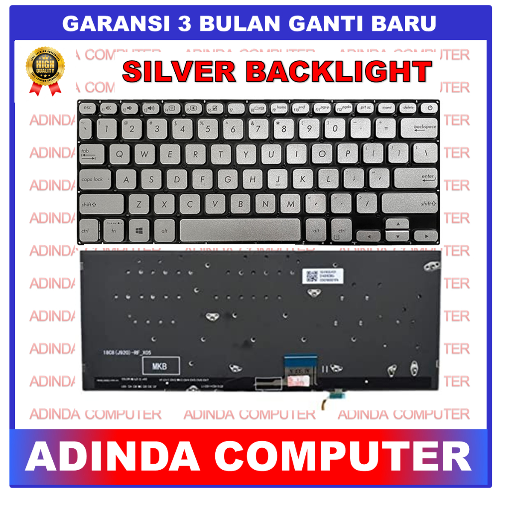 Keyboard Asus VivoBook S14 X430 X430F X430FA X430FN X430U X430UA X430UN A430 K430 Silver Backlight B