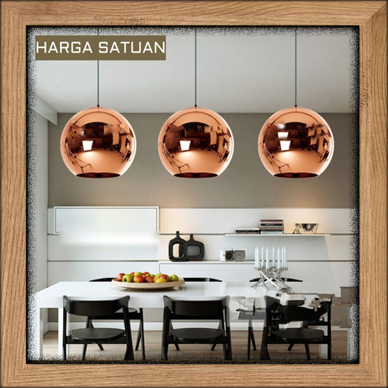 Lampu gantung kaca tiup COOPER BLOWN GLASS COLOR COPPER TEMBAGA pendant light living dining table of