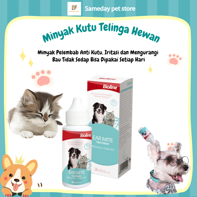 【Bioline】 Obat Kutu Tetes Telinga Kucing / Obat Tetes Telinga Anjing Kucing