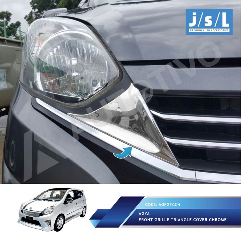 AGYA AYLA 2014 2016 FRONT GRILL LIST TRIANGLE SEGITIGA SIPIT MOBIL DEPAN COVER CHROME MEDAN MINGZI S