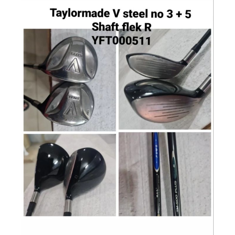 Stik Golf Fairway wood no 3+5 Taylormade V steel atau Ram LX400 bekas