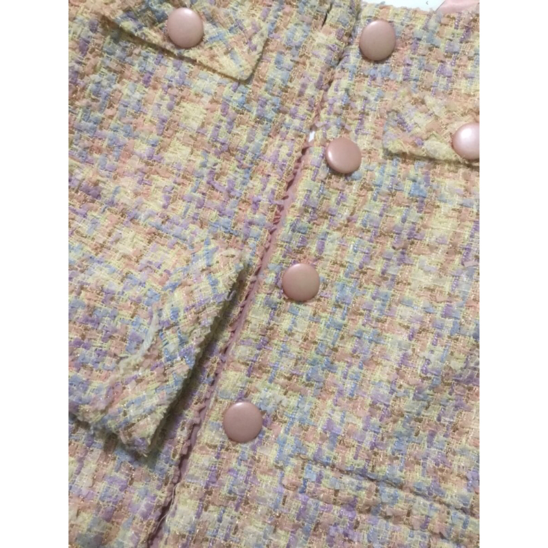 Blazer Tweed Korean Pink