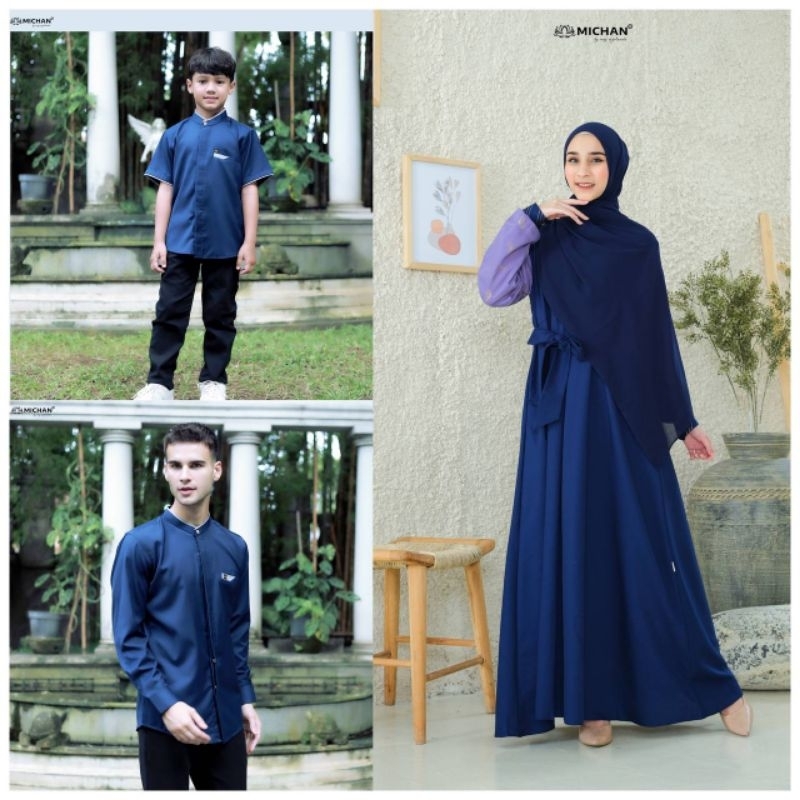 baju Couple warna Navy baju muslim couple warna Navy sarimbit warna Navy sarimbit Micha sarimbit mus