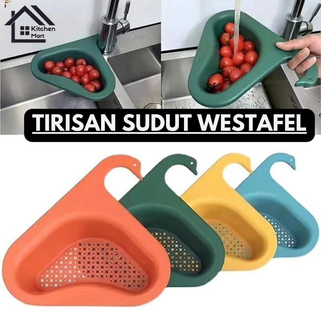 Rak Tirisan Segitiga Westafel Bentuk Angsa Saringan Sudut Wastafel Lucu