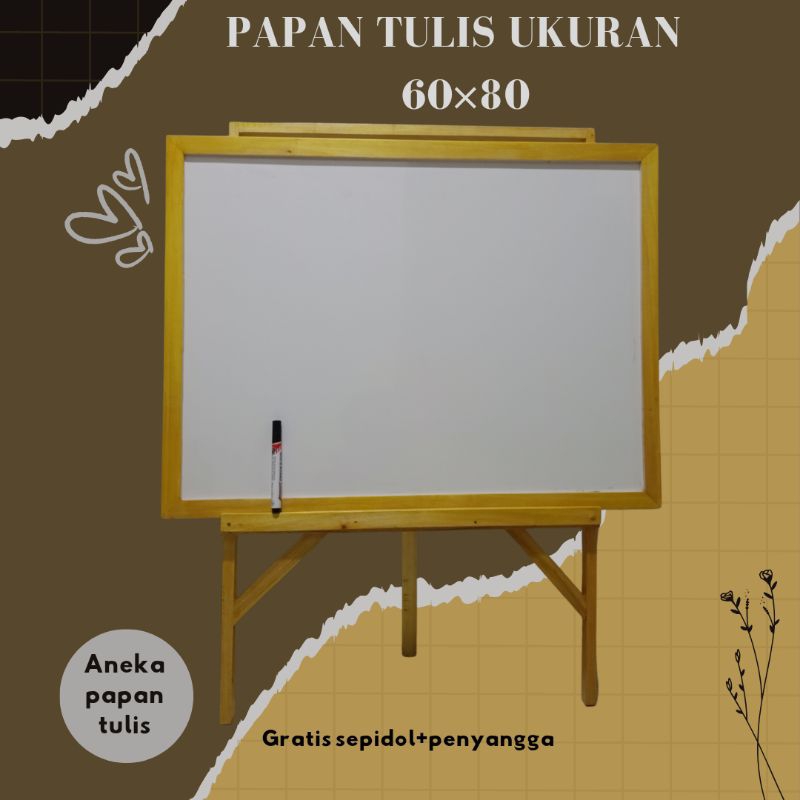 

whiteboard/Papan tulis T60xL80 sepidol+penyaga