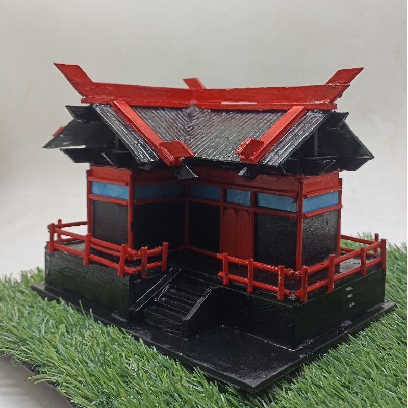 miniatur rumah Jepang  dari PVC Aquascape paludarium