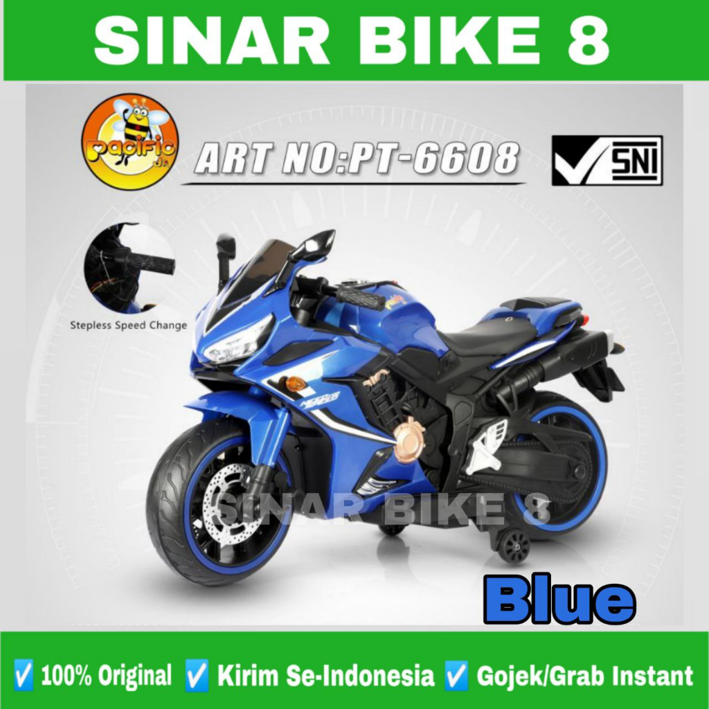 Motor Motoran Aki PACIFIC PT 6608 Jog Kulit Musik Lampu Mainan Anak