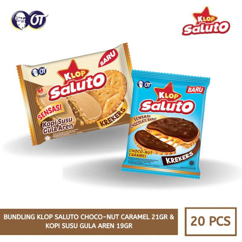 

Klop Saluto biskuit kopi susu gula aren & choco nut caramel