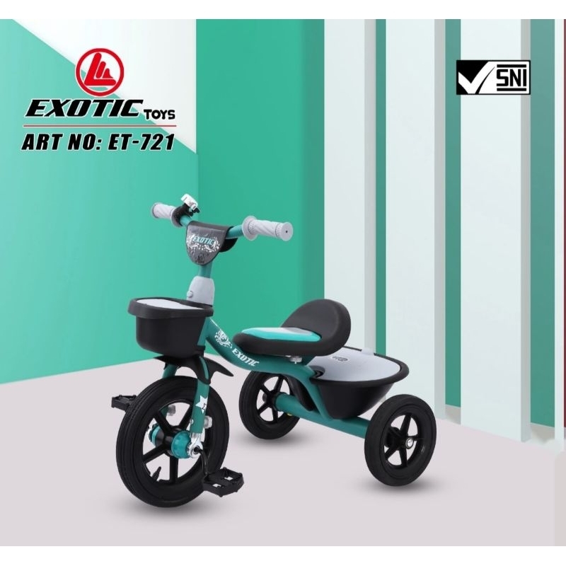 Sepeda anak roda tiga Exotic ET 721 ( ban karet )