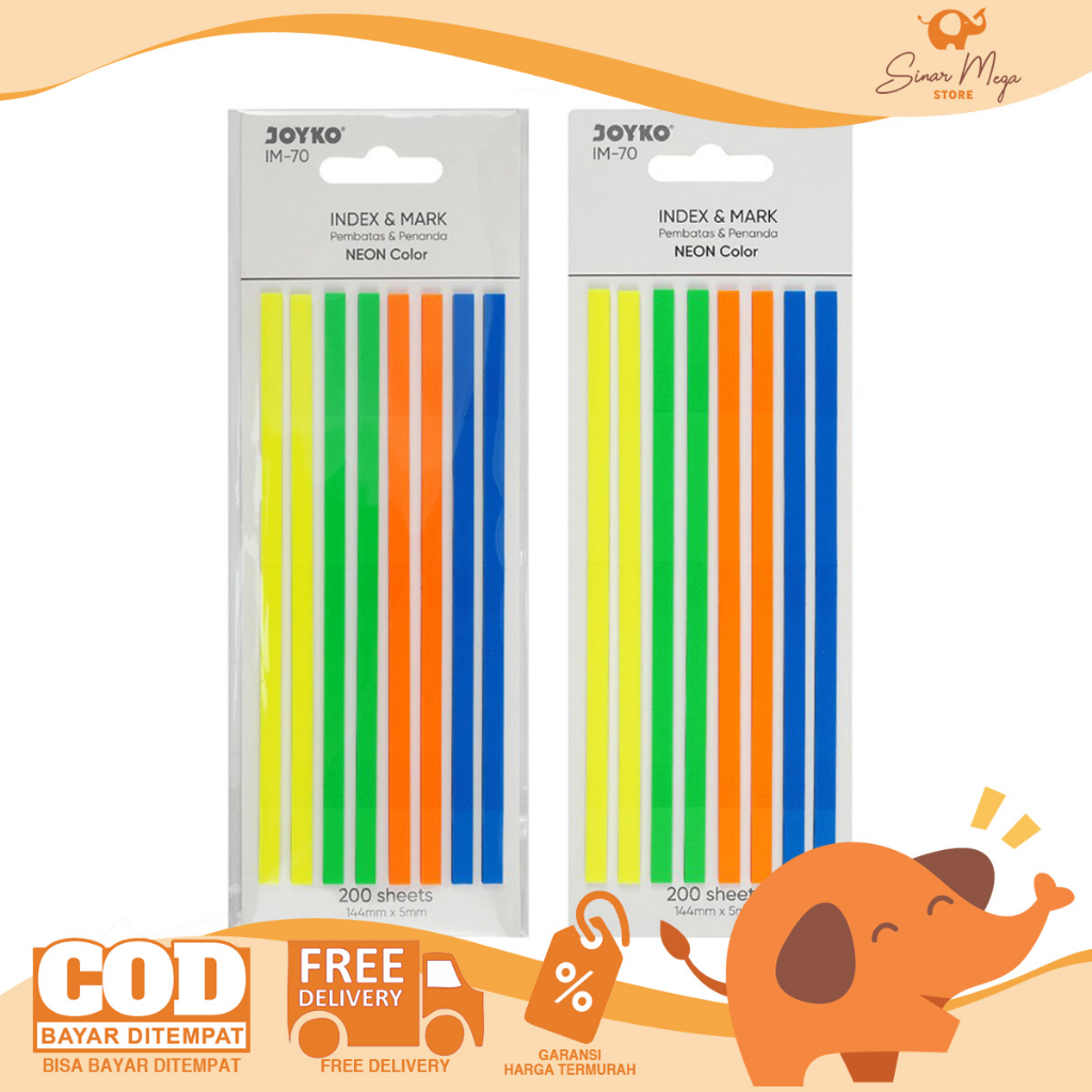 

Joyko Pembatas Penanda Index & Memo IM-70 Neon Color Bahan Plastik