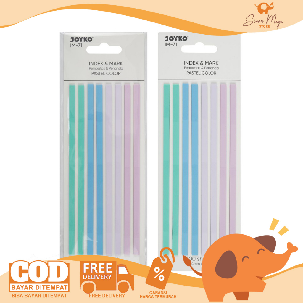 

Joyko Pembatas Penanda Index & Memo IM-71 Pastel Color Bahan Plastik