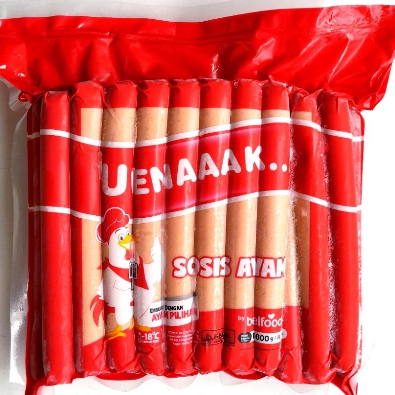 

Belfoods Uenak Sosis Ayam 1 Kg Isi 30 Pcs