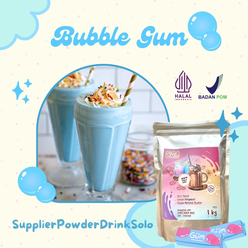 

Powder Drink Bubble Gum 1 KG / bubuk minuman rasa bubble gum / permen karet