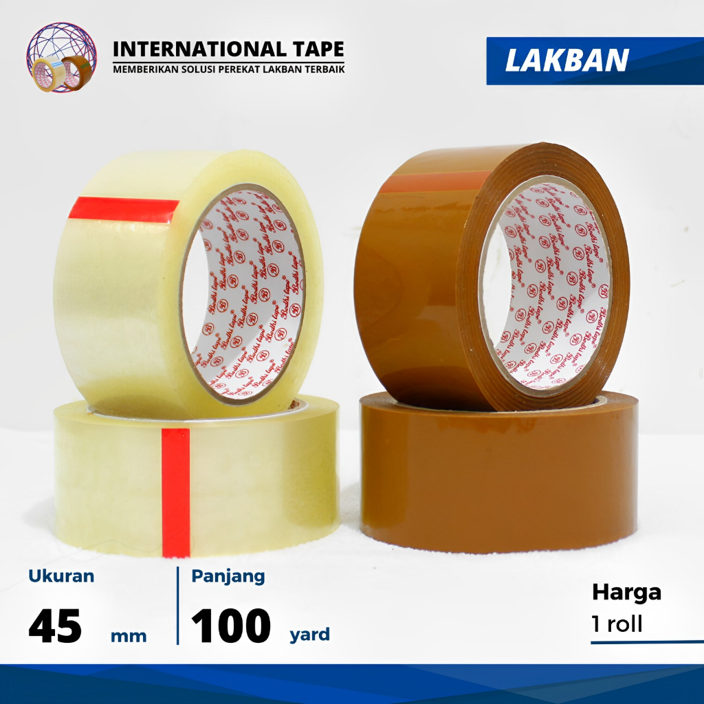 

Plakban OPP lakban BODHI " bening coklat 45mm x 100 yard TAPE "PERPCS