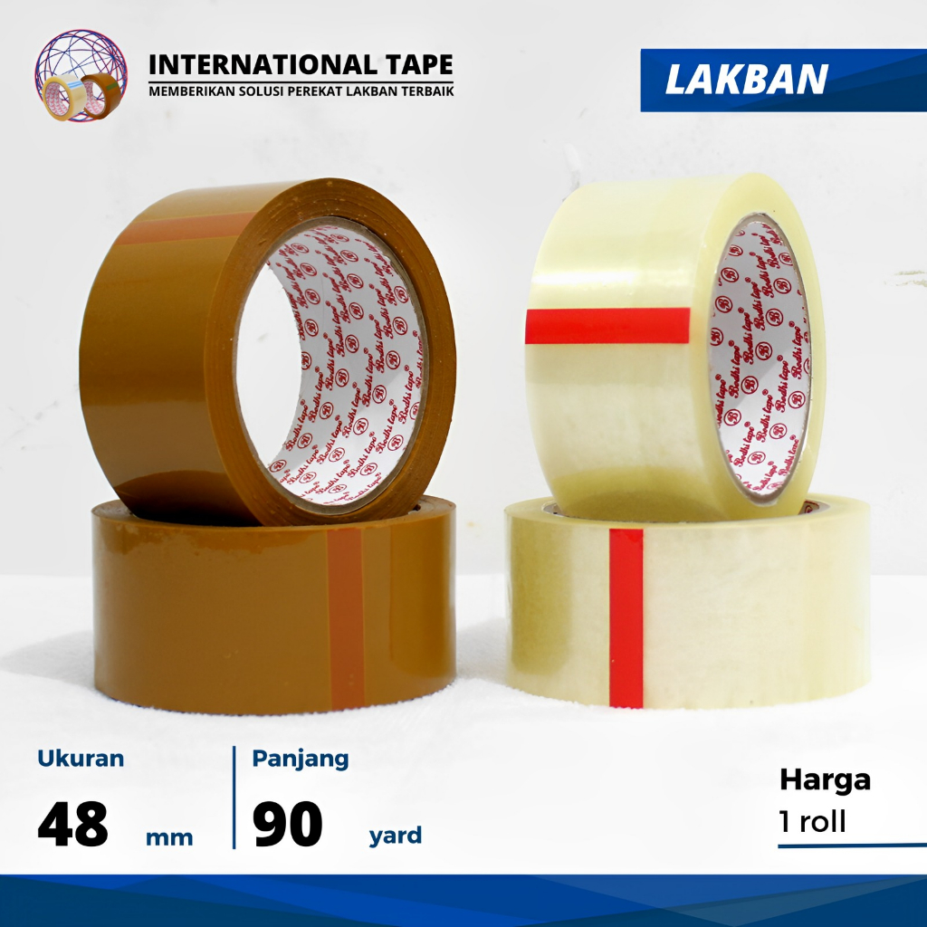 

Plakban OPP lakban BODHI " bening coklat 48mm x 90 yard TAPE "PER ROLL