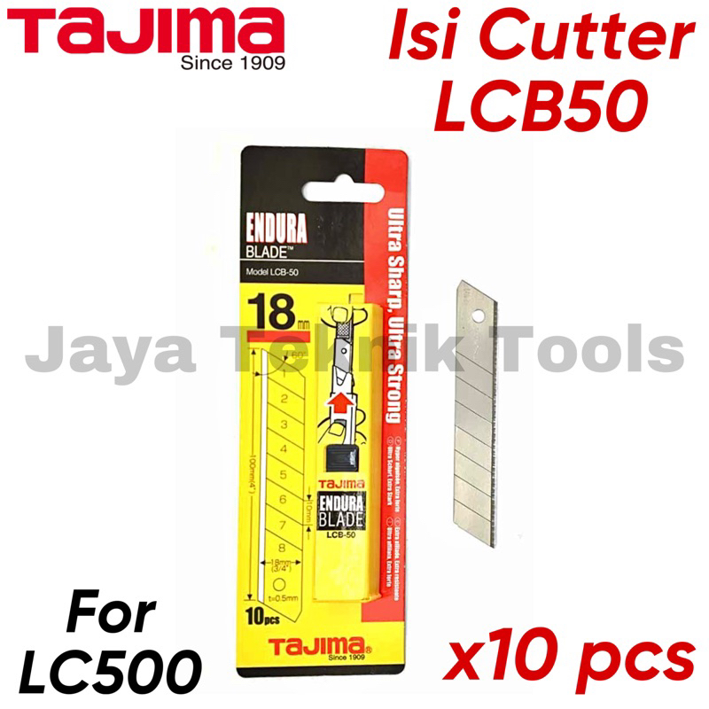 

Isi Cutter Tajima LCB50 Japan Pisau Endura Spare Blade 18 mm LC 500 LCB 50