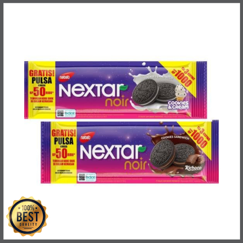 

Nextar Noir Cookies Sandwich Isi 3 Keping - Gandum Richoco Berkualitas