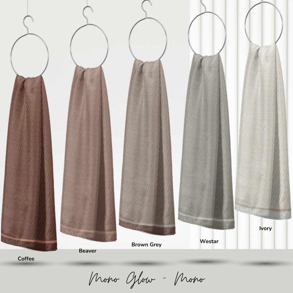 Mono Glow Mono - Monogram Series by The Novella Scarf ( UltraGlow premium voal) motif monogram besar