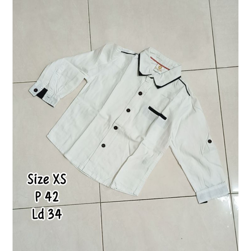 PL - kemeja putih lengan panjang anak laki-laki 4-5 tahun pakaian formal pesta party baju