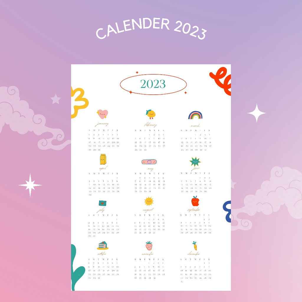 Kalender Dinding Estetik | Calender Aesthetic 2023
