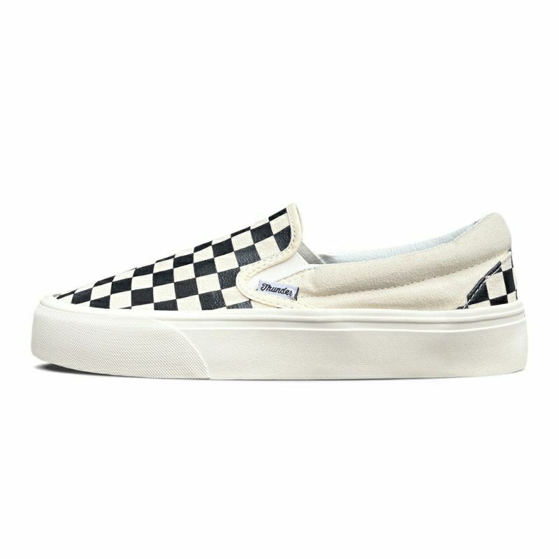 SEPATU THUNDERBEAR - CHECKERBOARD SLIP ON  VOLTAIRE OFF WHITE CB ORIGINAL SIZE 39 - FREE ONGKIR & BI