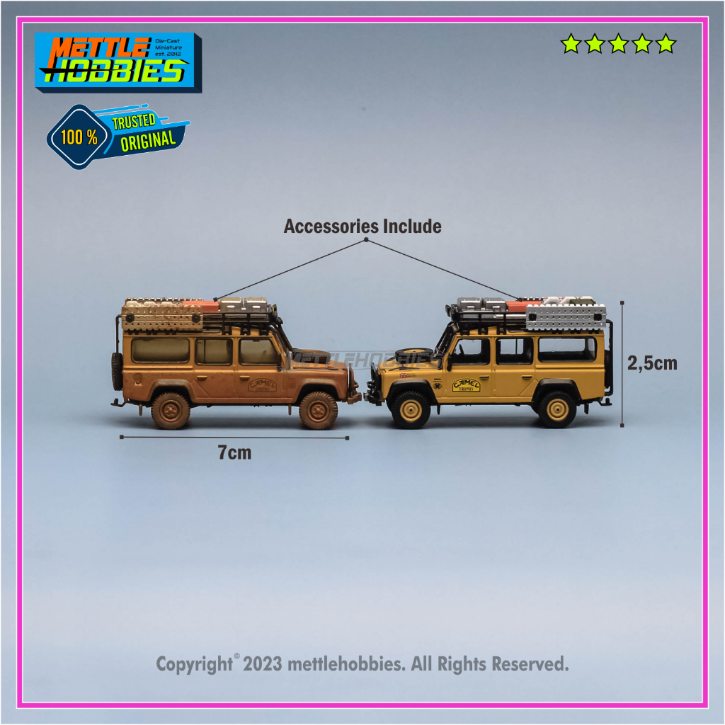 Mini GT TSM Model Land Rover Defender 110 Camel Trophy Amazon 1989 Team UK Dirty | Team France Clean