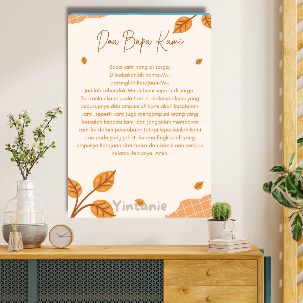 Poster Dinding Kayu Doa Bapa Kami
