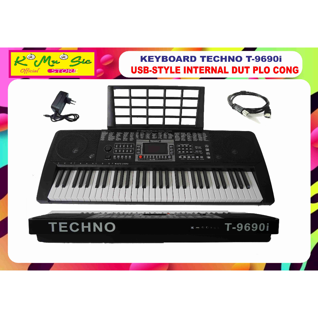 Paketan lengkap Keyboard techno T9690i T9690 [mau hrga khusus *blnja ke toko* diskon khusus]