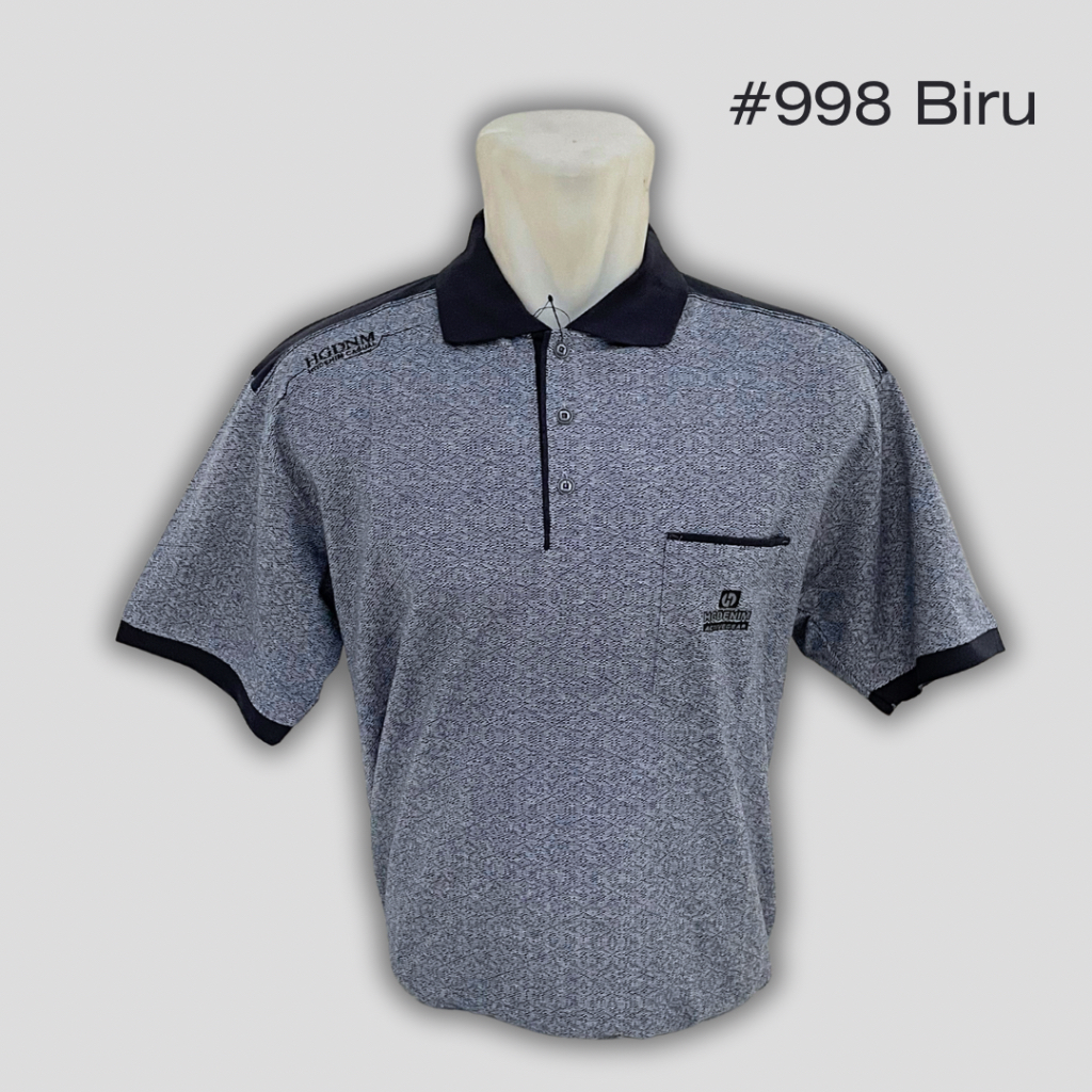 Kaos Kerah Bercorak Pria Kantong Lengan Pendek Ukuran XXL