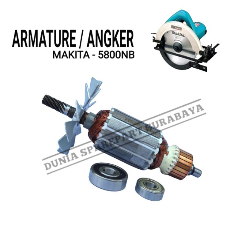 Sparepart Makita 5800 NB Armature Circular Saw Makita 5800NB / Angker Rotor Dinamo Gulungan Mesin Ci