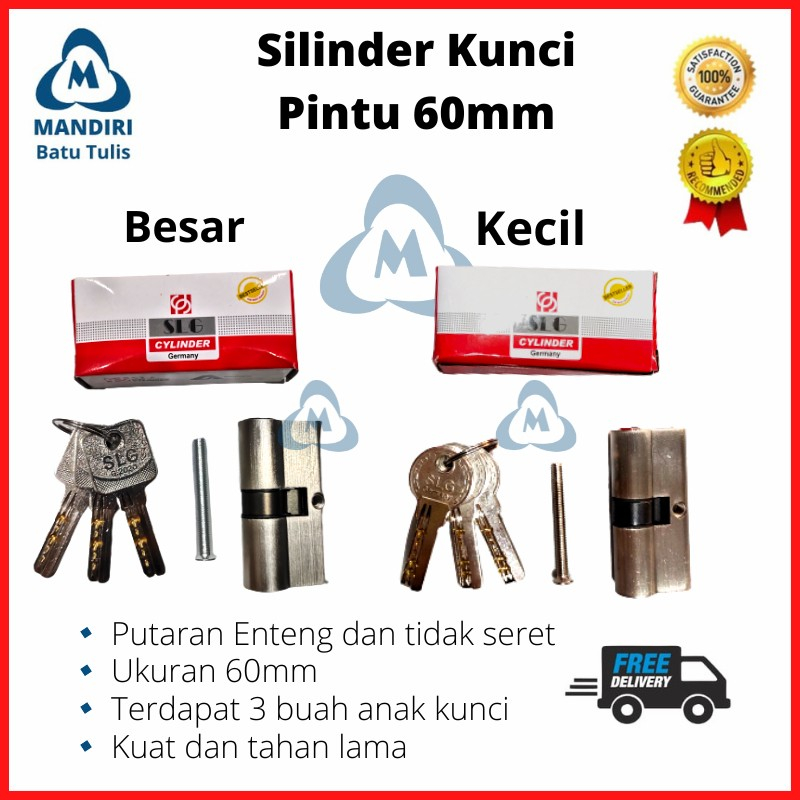 Silinder konci pintu/ Anak Konci Pintu soligen 60mm untuk Pintu Besar/Silinder Kunci Pintu Rumah Sol