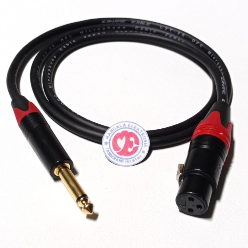 Kabel XLR 2m Female to Jack TS 6.5 akai mono kabel mic dynamic