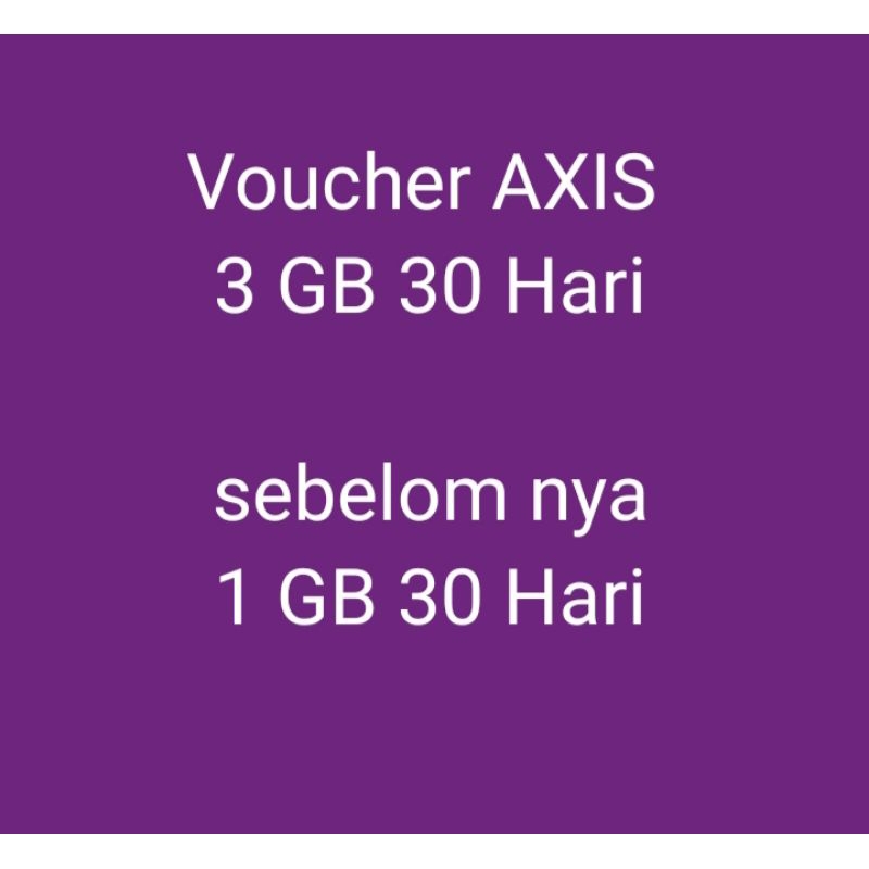 Voucher AXIS 3 GB 30 Hari