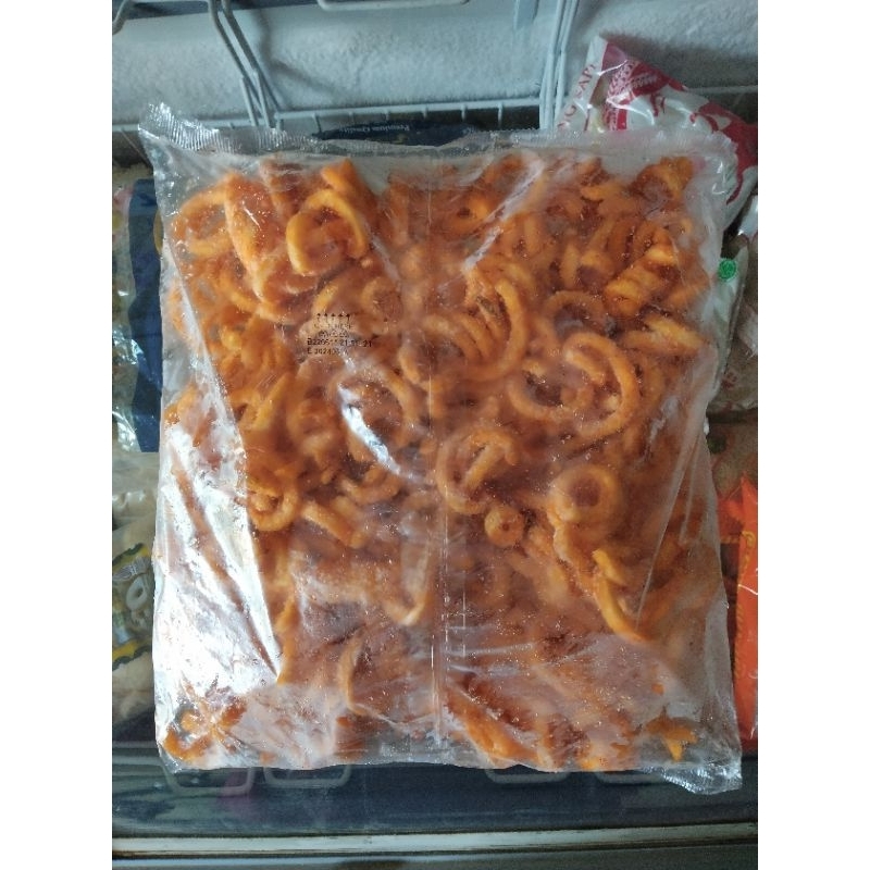

Potato curly Skin on spiral fries Mccain 1.8kg