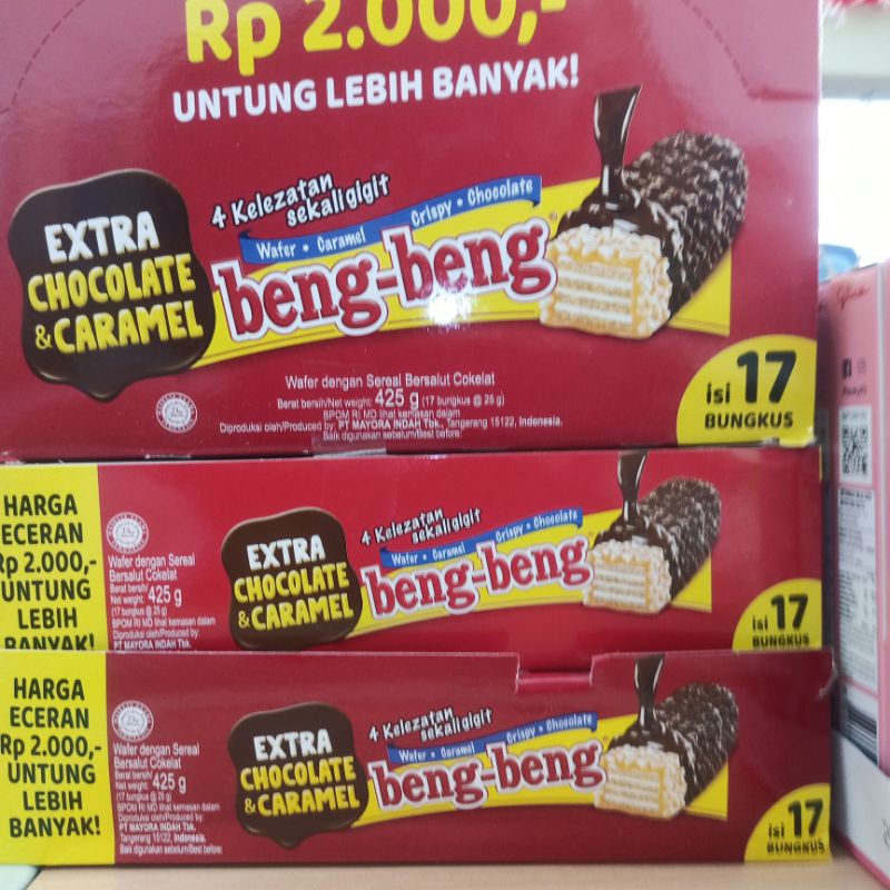 

Beng Beng Extra Chocolate & Caramel 1Pack Isi 17 Bungkus