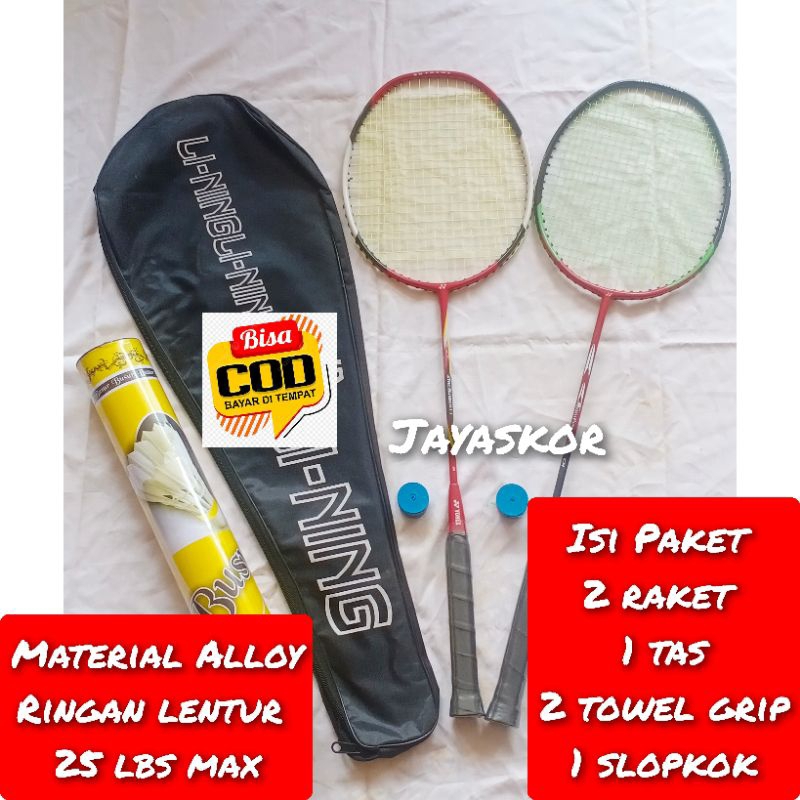 24-25LBS Raket Badminton TARIKAN KUAT Bonus Handgrip Karet