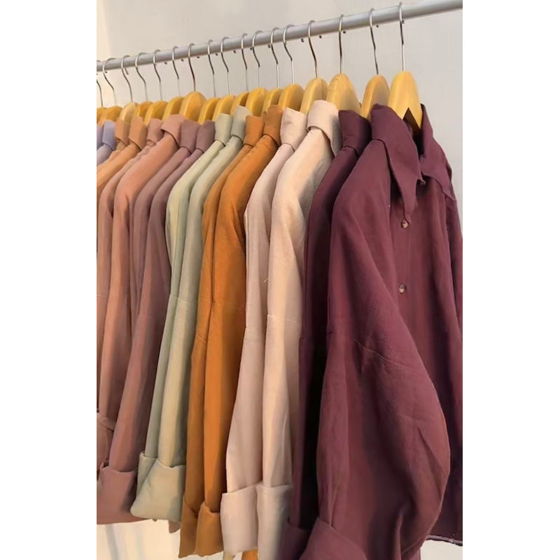 kemeja linen / kemeja oversize / linen / atasan linen/ kemeja